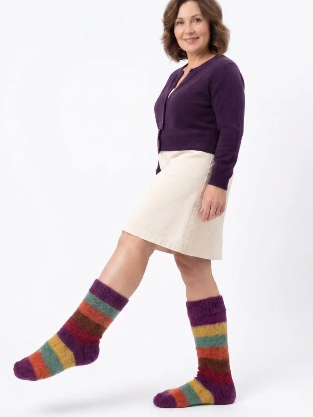 Handmade Peruvian Alpaca Socks, Naturally Dyed with Plants, Warm Winter Socks